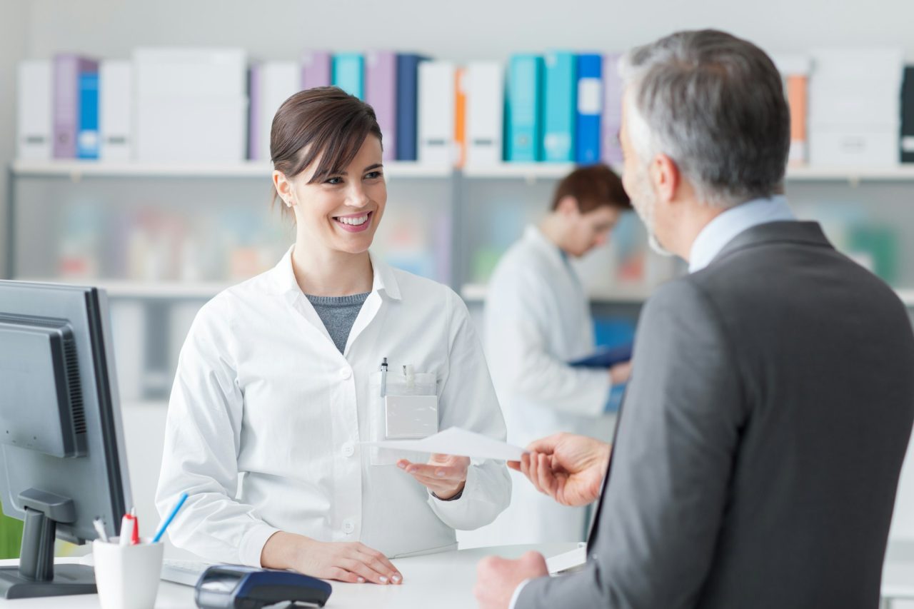 man at the pharmacy